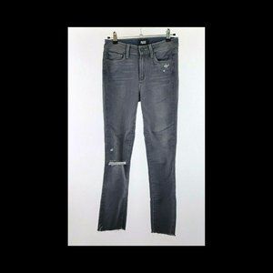 Paige Hoxton High Rise Skinny Crop Distressed Raw Hem Jean, Nila Grey